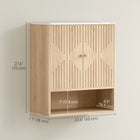 HOMCOM - Armoire murale de salle de bain avec étagère réglable, étagère ouverte et dessus effet marbre - chêne-Coins arrondis et lisses ajoutant de l’élégance et évitant les rayures