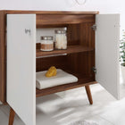 Modway - Transmit 36" Vanette de salle de bain - Blanc noyer-Placage en plaques de particules et noyer