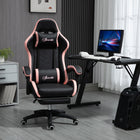 Vinsetto - Chaise de gaming avec repose-pieds et roulettes pivotantes - noir-penchez-vous à l’angle désiré. Repose-pieds manuel pour surélever le bas du corps