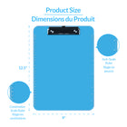 Davis Group - Planchettes à pince transparentes, format lettre, 9 po l x 12 po H – Bleues - 6 par paquet-Clip de levier