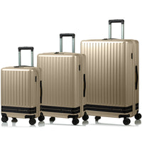 CHAMPS - Ensemble de bagages extensibles  3 pièces - à parois rigides Collection Fresh II - Sable-Materieau Polycarbonate