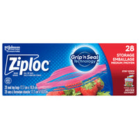 Ziploc - Sacs Ziploc moyens - Paquet de 28-Fermeture éclair intelligente et languettes faciles à ouvrir