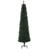 HOMCOM - Sapin de Noël artificiel 6' forme crayon - intérieur maison - vert-Sapin de Noël artificiel de 6 pieds de haut dans un style d'arbre réaliste 