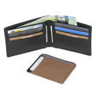 Club Rochelier - Portefeuille Billfold pour hommes avec porte-cartes amovible - Combo noir/beige-1 fenêtre d'identification