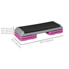 Soozier - Stepper Plateforme Aérobie Réglable 43 po 3 Niveaux Avec Rehausses 4 po, 6 po, 8 po Entraîneur Cardio Fitness - Noir Violet-Grande stabilité et prise en main sûre grâce à une surface antichoc, antiadhésive et antidérapante    