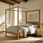 Modway - Alva Reine Bois Lit de plateforme de la canopée, Chêne-Tête de lit en bois intégrée