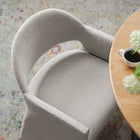 Modway - Talia Tissu rembourré Fauteuil à manger - Lin-Siège/dossier rembourré fixe