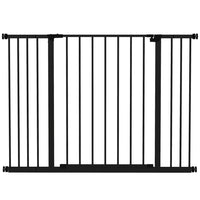 PawHut - Barrière de Sécurité pour Chien Pression Métal Clôture 29,9'' H - Noir-Empêche en toute sécurité les animaux d'accéder à certaines zones lorsque cela est nécessaire