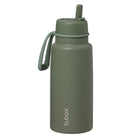 b.box - Gourde isotherme à bec rabattable - 1L - Olive-Conception robuste en acier inoxydable.