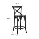 Modway - Gear Tabouret de comptoir - Noir-Construction en bois d’orme