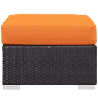 Modway - Convene Terrasse extérieure Tissu Carré ottoman in Espresso Orange-Résistance à l’eau et aux UV