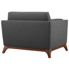 Modway - Chance Tissu rembourré Fauteuil - Gris-Housses lavables à la machine
