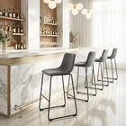 Zuo - Smart Tabouret de bar - Charbon - Ensemble de 2-Dimensions: 21,3 po L x 19,7 po L x 39,4 po H