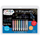 The Pencil Grip - Kit de tapis de jeu noir avec 8 Wonder Stix - 8-1/2" x 12" - 4 planches-4 sets de table réutilisables pour tableau noir PLUS Wonder Stix pour dessiner !