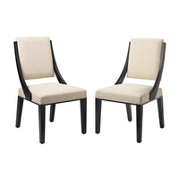 Modway - Cambridge Tissu rembourré Chaises de salle à manger Ensemble de 2 - Beige-Chaises de salle à manger modernes