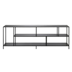 Hudson&Canal - Meuble TV Winthrop avec étagères métalliques pour téléviseurs jusqu'à 75" - Bronze noirci-Un design contemporain moderne peut accueillir des téléviseurs jusqu'à 75 pouces pour votre espace de divertissement