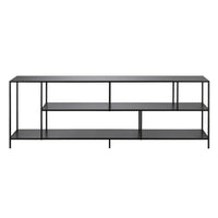 Hudson&Canal - Meuble TV Winthrop avec étagères métalliques pour téléviseurs jusqu'à 75" - Bronze noirci-Un design contemporain moderne peut accueillir des téléviseurs jusqu'à 75 pouces pour votre espace de divertissement