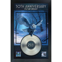 RUSH Fly By Night 50e anniversaire avec disque platine - Impression encadree - 24.5" x 36.5"-Qualité supérieure - music memorabilia