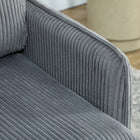 HOMCOM - Canapé loveseat 55 po avec dossier capitonné à boutons - gris foncé-Le tissu en velours côtelé est doux et ne se froisse ni ne se déforme facilement 