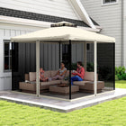 Outsunny - Moustiquaire de rechange pour gazebo 10 pi L x 10 pi l, blanc crème-Il est fabriqué en nylon de haute qualité. Les fermetures éclair lisses sont idéales pour une utilisation durable  