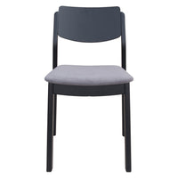 Zuo - Desdamona Chaise de salle à manger - Gris/Noir - Ensemble de 2-Revêtement doux et lisse