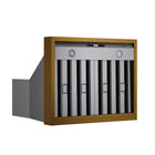 KUCHT KRH30SG 30 po Hotte murale - 900 CFM - Acier inoxydable avec accents dorés-Cette hotte élégante est fournie avec des filtres à chicane en acier inoxydable compatibles lave‑vaisselle