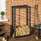 HOMCOM - Support à bois de chauffage extérieur-Grande capacité, peut stocker jusqu'à 220 lb (100 kg) de bois de chauffage 