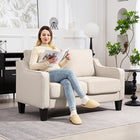 HOMCOM - Canapé loveseat avec ressorts ensachés - beige-Coussins extra-épais pour un confort accru 