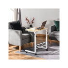 HOMCOM - Bureau debout mobile à hauteur réglable - 23,5 po L x 15,75 po l x 30,75 po H - bois naturel-Fabriqué avec un cadre en acier solide et des panneaux de particules 