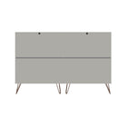 Manhattan Comfort - Rockefeller ensemble de commodes de chambre à coucher style milieu du siècle - blanc cassé et naturel - ensemble de 3-Garantie limitée du fabricant de 30 jours