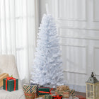 HOMCOM - Sapin de Noël artificiel de 5 pi avec ouverture automatique - Blanc-Les branches s'ouvrent automatiquement pour faciliter l'assemblage 