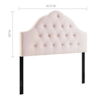 Modway - Sovereign Touffe de diamant Performance Velvet Tête de lit Queen, Rose-Sellerie en velours en polyester
