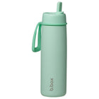 b.box - Bouteille isotherme à couvercle rabattable - 690 ml - Menthe verte-Couvercle rabattable pour boire librement avec paille en acier inoxydable