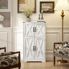 HOMCOM - Armoire de garde-manger style ferme 23,6 po L - grain de bois blanc-Les loquets magnétiques assurent une fermeture facile et sécurisée 