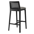 Modway - Monarch Bois et rotin Tabouret de bar - Noir Noir Gris-Arrivée entièrement assemblée