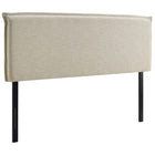 Modway - Camille Tissu rembourré Tête de lit Queen, Beige-Rembourrage fin en polyester