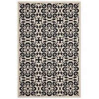 Modway - Ariana Treillis floraux vintage à l’intérieur et à l’extérieur Tapis de 5 pi l x 8 pi L - Noir et beige-Tapis vintage à treillis floraux