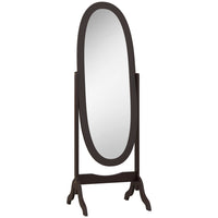 HOMCOM - Miroir pleine longueur - 18,9 po l x 57,9 po H - marron-Design en ligne droite inclinable selon deux angles différents pour offrir la vue souhaitée 