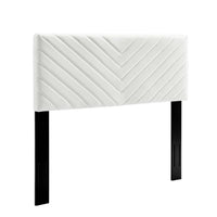 Modway - Alyson Chenal angulaire touffé Performance Velvet Tête de lit King / King de Californie, Blanc-Tête de lit Glam Deco