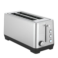JS Gourmet - Grille-pain à fente longue 4 tranches - Acier inoxydable-Capacité 4 tranches