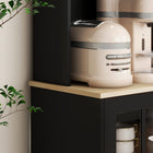 HOMCOM - Armoire de cuisine avec 3 unités, 2 étagères ouvertes et plan de travail - noir-Peut être utilisé dans n'importe quelle pièce, y compris la cuisine, le garde-manger, le garage ou la salle de bain 