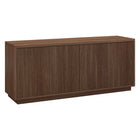 Hudson&Canal - Meuble TV rectangulaire cannelé Hanson pour téléviseurs jusqu'à 65 po - Noyer satiné-Un design transitionnel permet d'accueillir des téléviseurs jusqu'à 65 pouces dans votre espace de divertissement