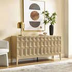 Modway - Samos 62" Buffet - Hickory-Étagères ajustables avec charnières à fermeture douce