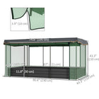 Outsunny - Jardinière surélevée galvanisée 7,5 pi x 3,6 pi avec couverture-Portes zippées permettant un accès facile 
