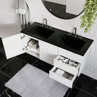 Modway - Vitality Double évier 48" Vanette de salle de bain - Blanc Noir-Conception murale