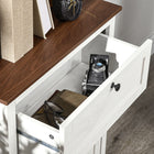 HOMCOM - Armoire de rangement 23,6 po L pour cuisine de style ferme - blanc-Conception anti-basculement pour plus de sécurité 
