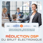 Delton - Casque mono Bluetooth sans fil 50X Pro avec réduction de bruit, supra-auriculaire, noir-Ce casque sans fil pour ordinateur est idéal pour divers environnements de travail tels que les bureaux, les espaces bruyants, les entrepôts, les centres d'appels et les bureaux à domicile.