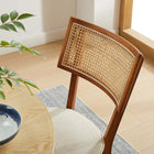 Modway - Caledonia Tissu tapis Chaise à manger Ensemble de 2 - Noyer beige-Inclut des calottes de pied non marquées
