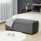 HOMCOM - Banc ottoman de rangement moderne rembourré à dessus relevable - gris clair-Doté d’un siège à rabat et d’un grand compartiment fermé pour le rangement 