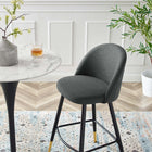 Modway - Cordial Tissu Tabourets de bar - Gris - Ensemble de 2-Capsules de pied non marquées